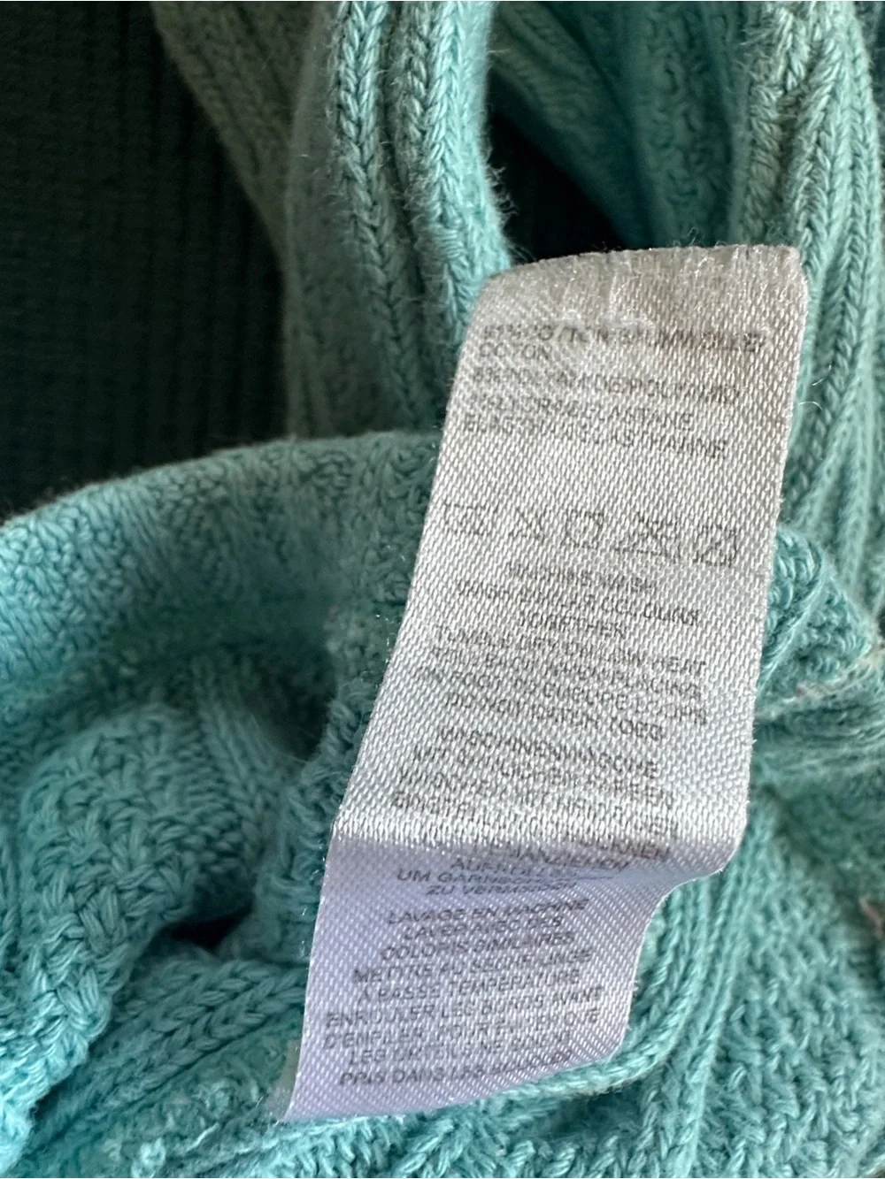Mini Boden Light Blue Cable Knit Footless Sweater Tights 3-4Y